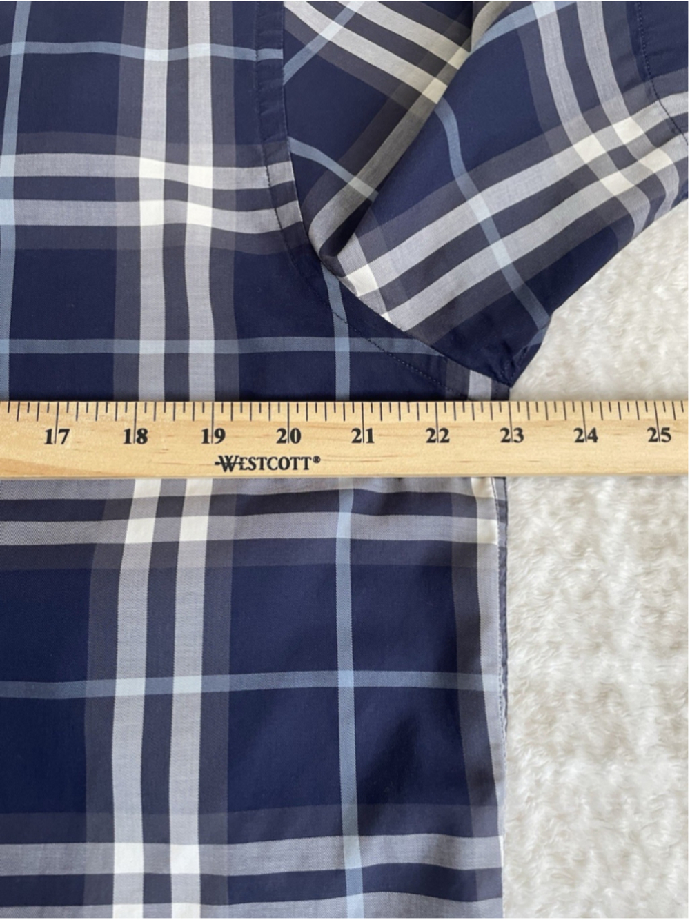 Burberry Shirt Mens XL Blue Plaid Check Short Sleeve Button Up - Picture 7 of 8